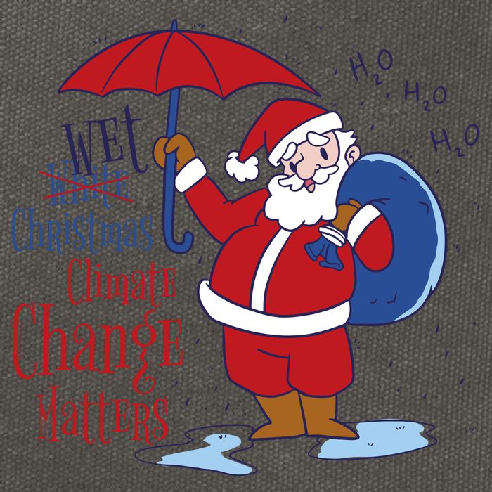Climate Change Christmas Cotton Canvas Backpack