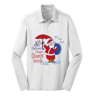 Climate Change Christmas Silk Touch Performance Long Sleeve Polo