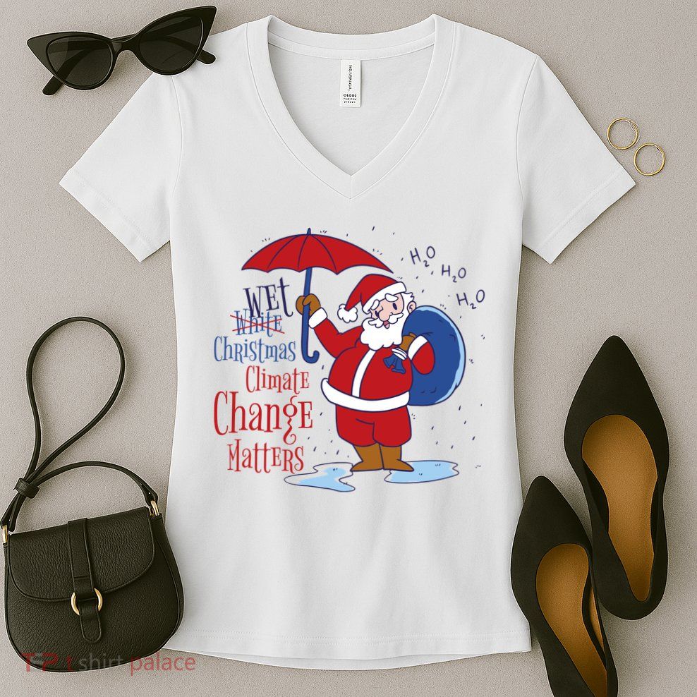 Climate Change Christmas Women's V-Neck T-Shirt