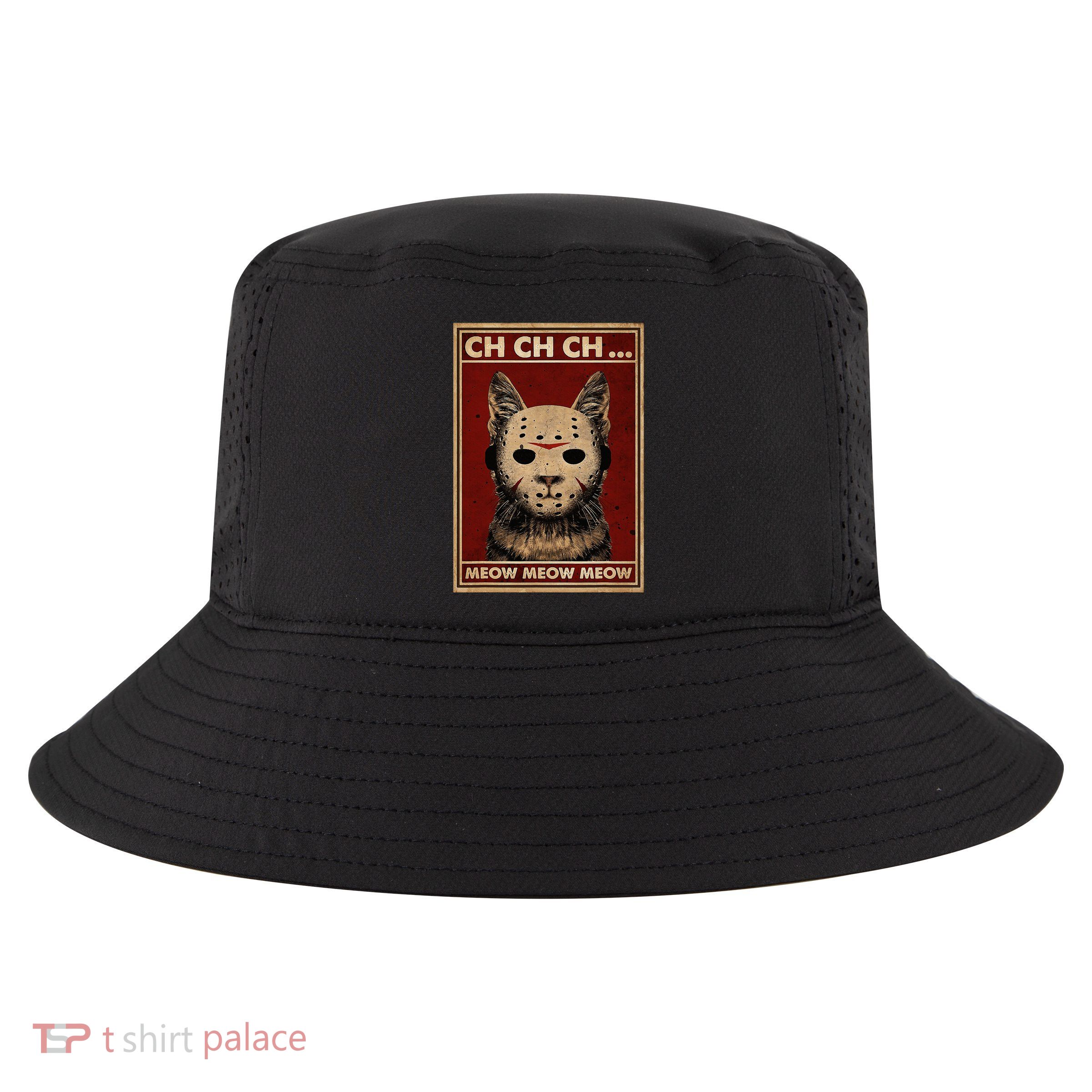 Ch Ch Ch Meow Meow Scary Halloween Cat Horror Slasher Movie Cool Comfort Performance Bucket Hat