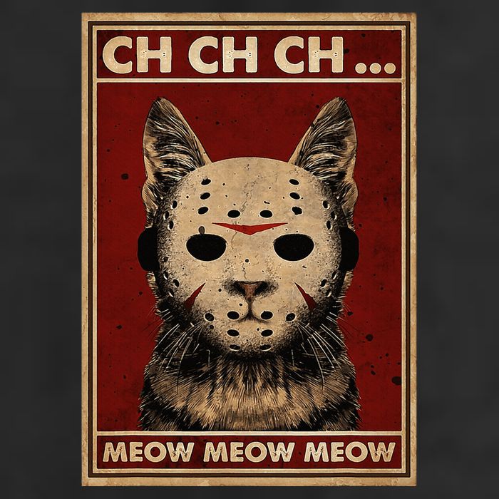 Ch Ch Ch Meow Meow Scary Halloween Cat Horror Slasher Movie 25L Jumbo Tote