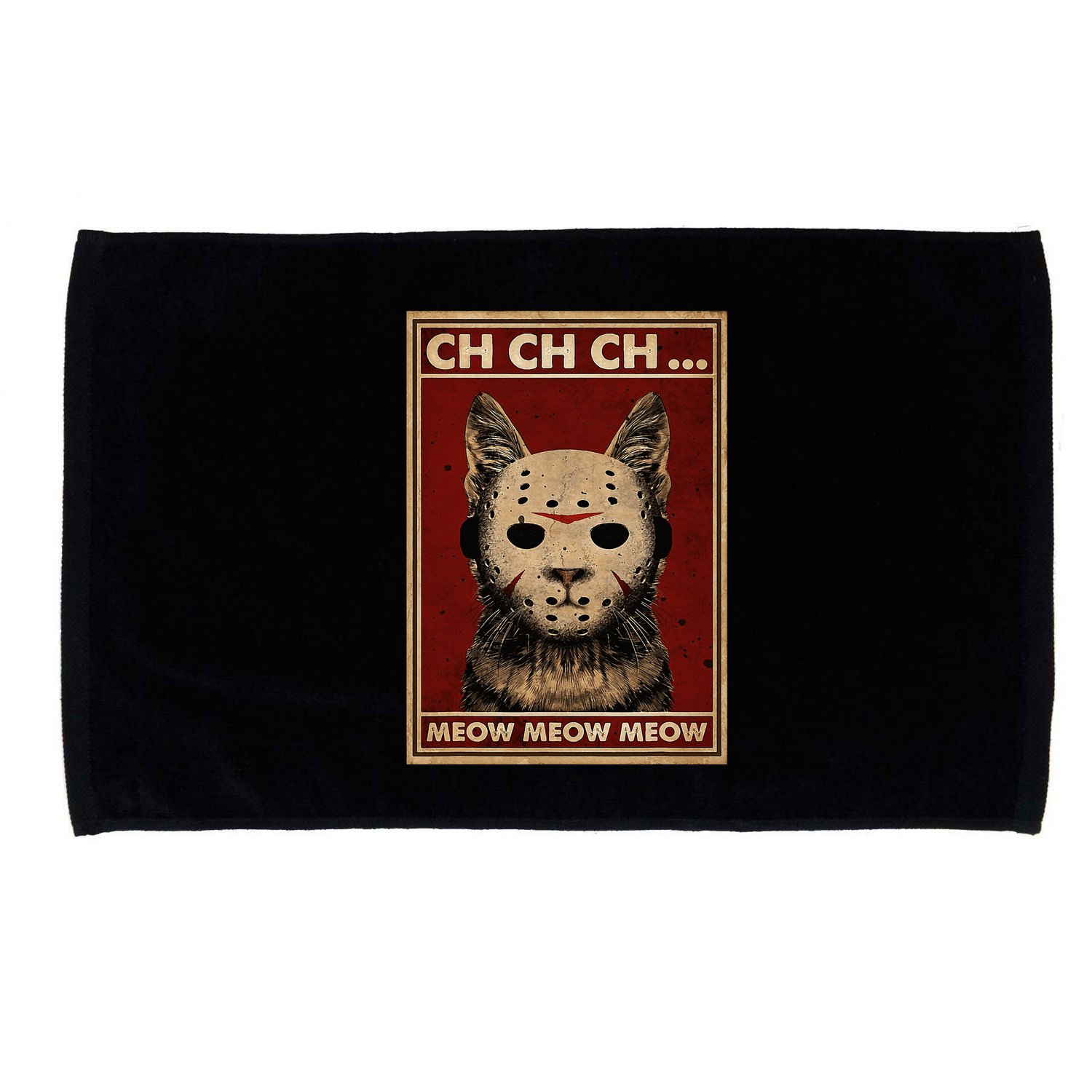 Ch Ch Ch Meow Meow Scary Halloween Cat Horror Slasher Movie Microfiber Hand Towel
