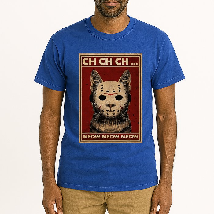 Ch Ch Ch Meow Meow Scary Halloween Cat Horror Slasher Movie Tall T-Shirt