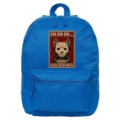 Ch Ch Ch Meow Meow Scary Halloween Cat Horror Slasher Movie 16 in Basic Backpack