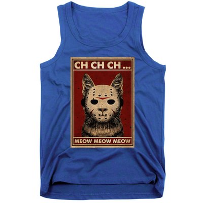 Ch Ch Ch Meow Meow Scary Halloween Cat Horror Slasher Movie Tank Top