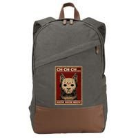Ch Ch Ch Meow Meow Scary Halloween Cat Horror Slasher Movie Cotton Canvas Backpack