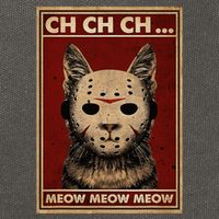 Ch Ch Ch Meow Meow Scary Halloween Cat Horror Slasher Movie Cotton Canvas Backpack