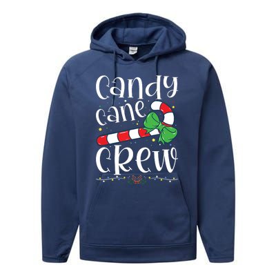 Candy Cane Crew Funny Christmas Candy Lover Xmas Performance Fleece Hoodie