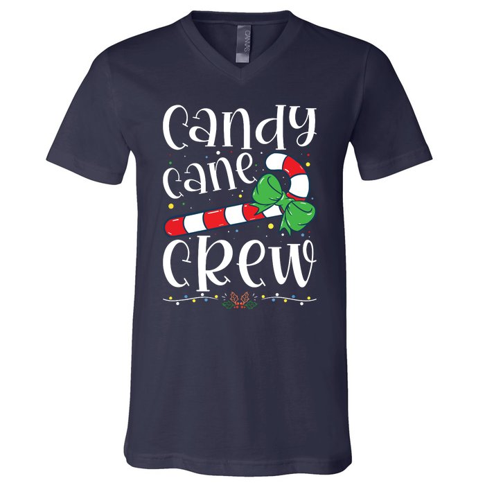 Candy Cane Crew Funny Christmas Candy Lover Xmas V-Neck T-Shirt