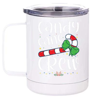 Candy Cane Crew Funny Christmas Candy Lover Xmas 12 oz Stainless Steel Tumbler Cup