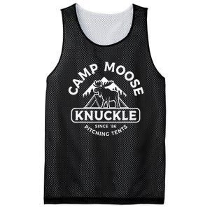 Camping Camper Camp Moose Knuckle Since 86 Pitching Tents Mesh Reversible Basketball Jersey Tank