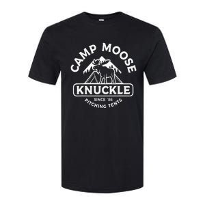 Camping Camper Camp Moose Knuckle Since 86 Pitching Tents Softstyle CVC T-Shirt