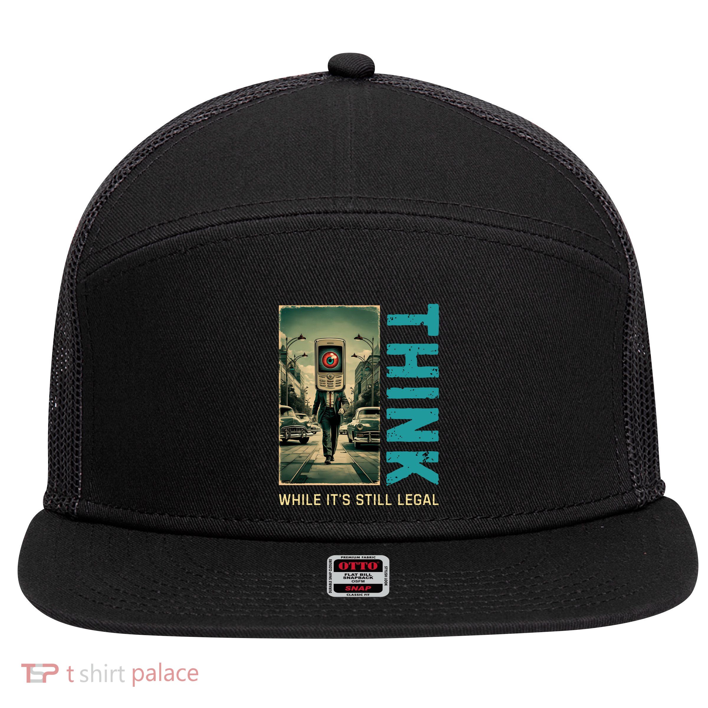 Conservative Cancel Culture Think While Its Still Legal 7 Panel Mesh Trucker Snapback Hat