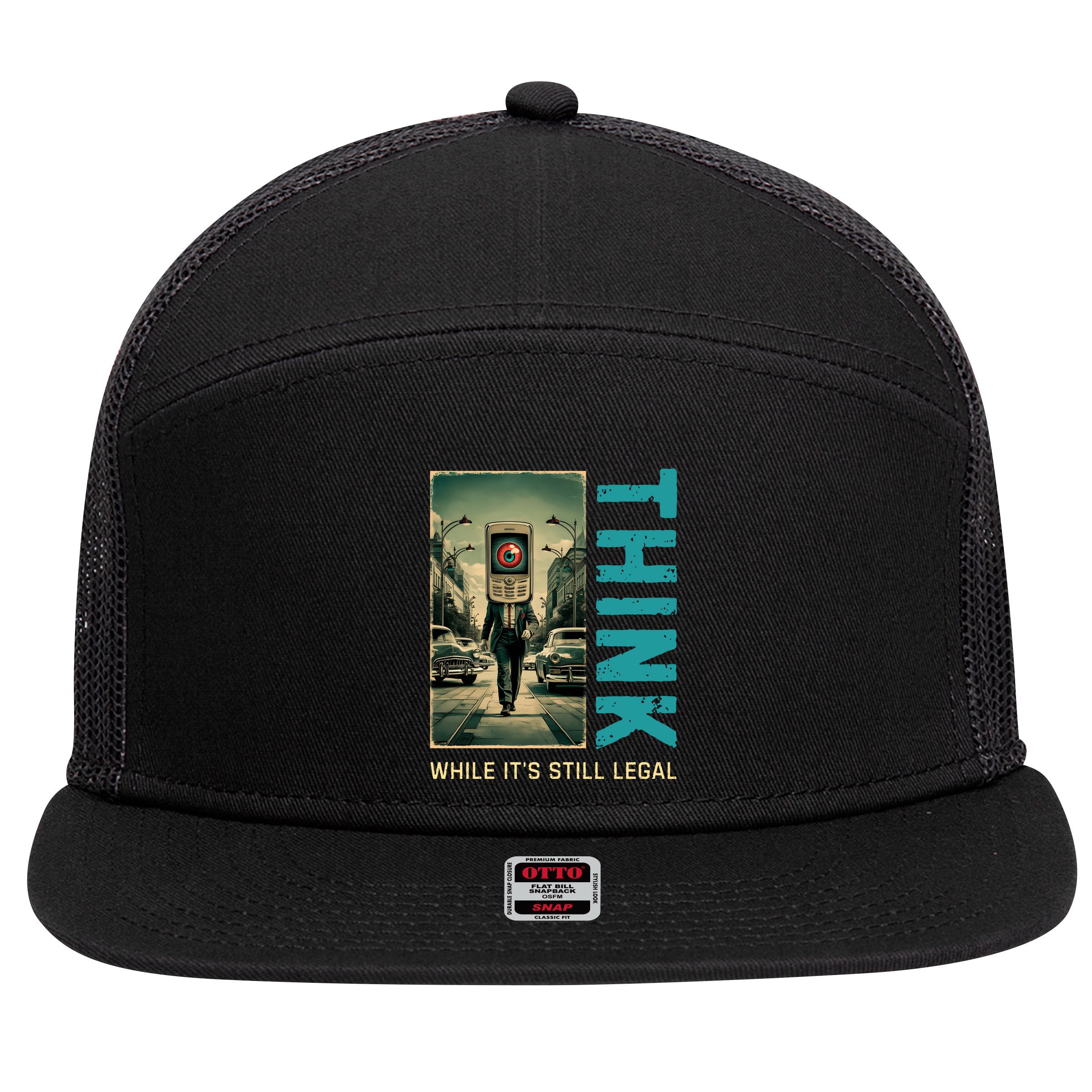 Conservative Cancel Culture Think While Its Still Legal 7 Panel Mesh Trucker Snapback Hat