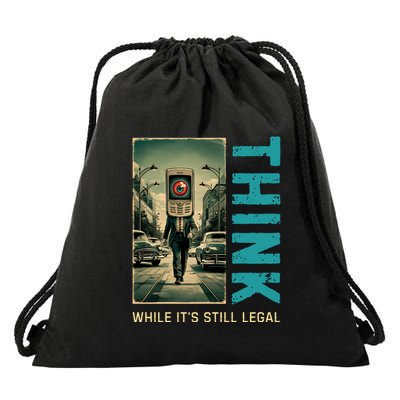 Conservative Cancel Culture Think While Its Still Legal Drawstring Bag