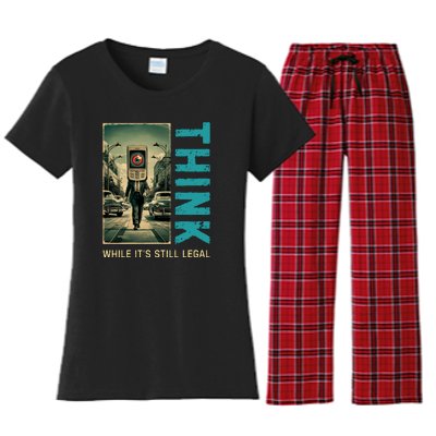 Conservative Cancel Culture Think While Its Still Legal Women's Flannel Pajama Set