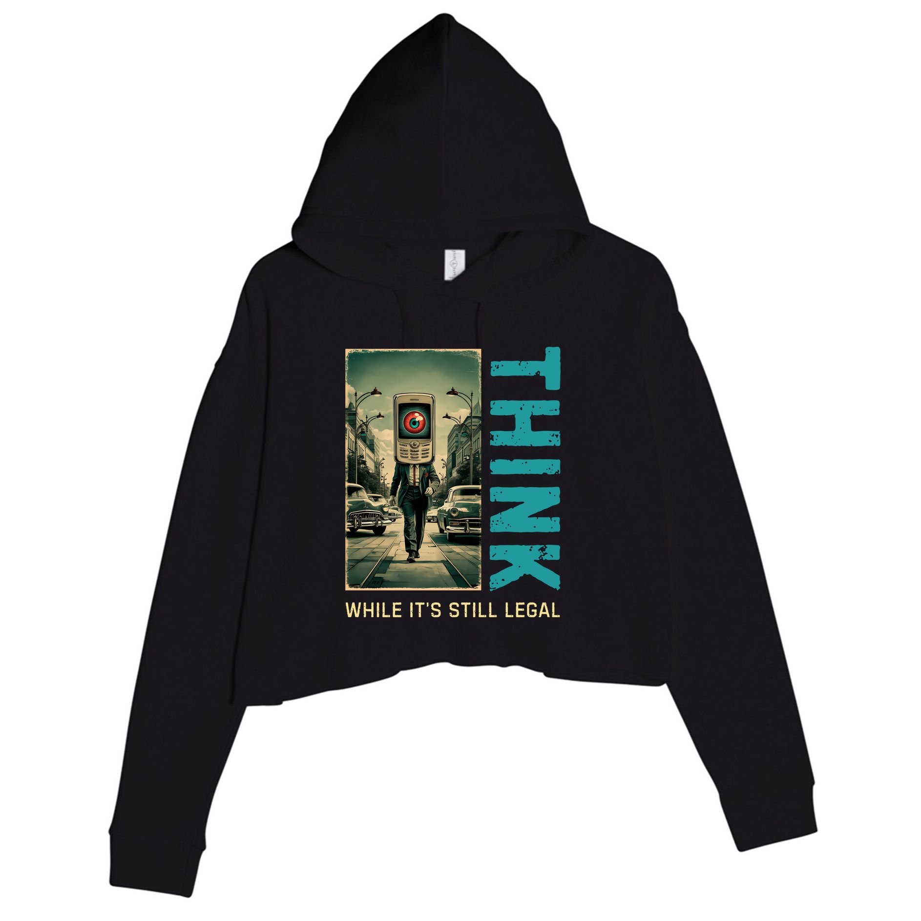 Conservative Cancel Culture Think While Its Still Legal Crop Fleece Hoodie