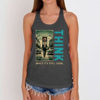 Conservative Cancel Culture Think While Its Still Legal Women's Knotted Racerback Tank