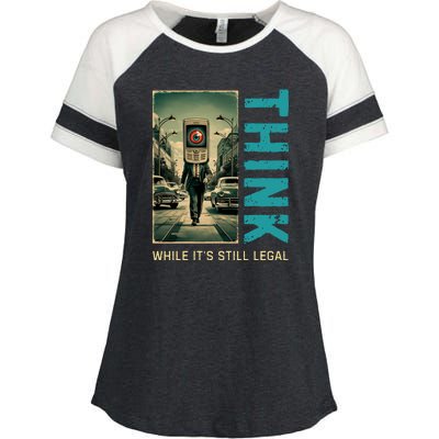 Conservative Cancel Culture Think While Its Still Legal Enza Ladies Jersey Colorblock Tee