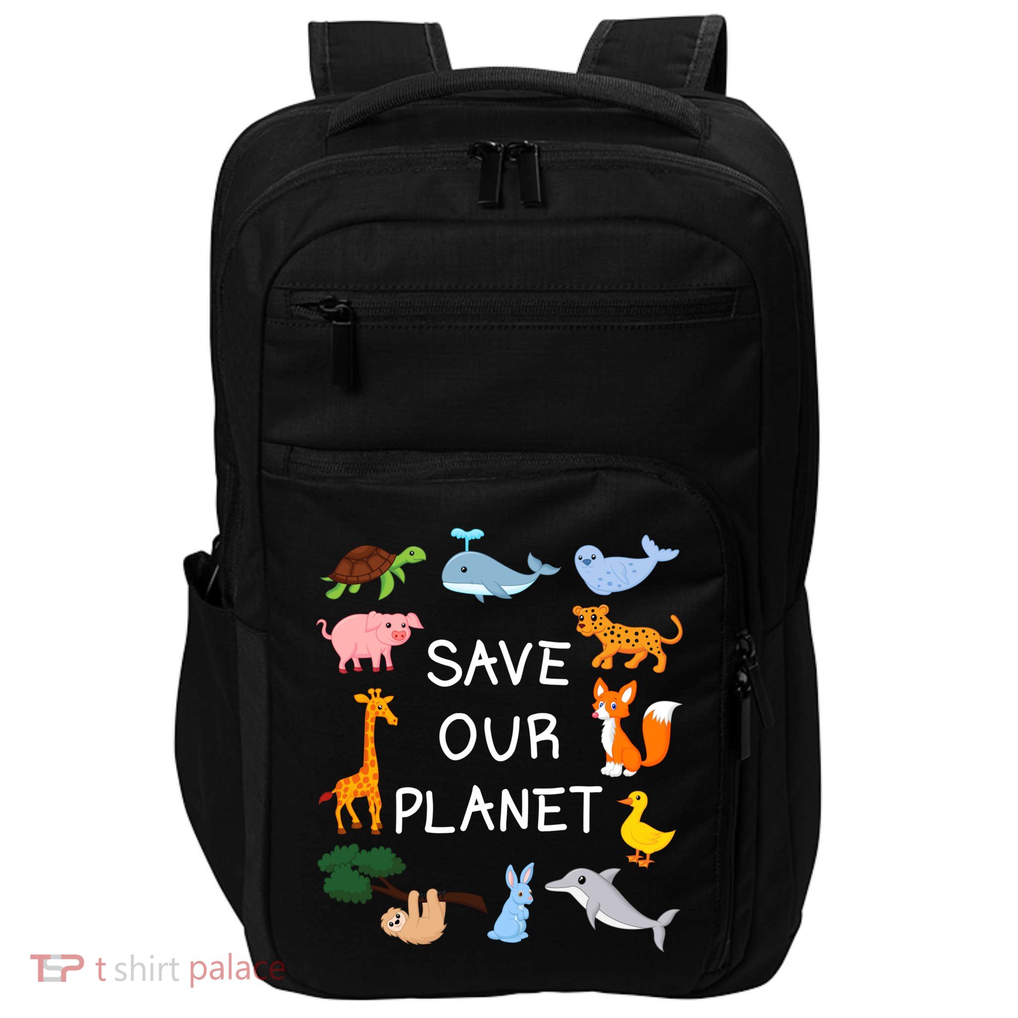 Climate Change Cute Gift With Cute Animals Save Our Planet Great Gift Impact Tech Backpack