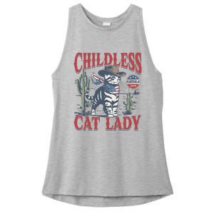 Cowboy Cat Childless Cat Lady For Kamala Election Voting Ladies PosiCharge Tri-Blend Wicking Tank