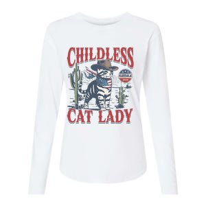 Cowboy Cat Childless Cat Lady For Kamala Election Voting Womens Cotton Relaxed Long Sleeve T-Shirt