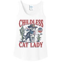 Cowboy Cat Childless Cat Lady For Kamala Election Voting Ladies Essential Tank