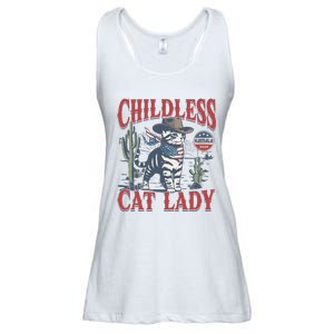 Cowboy Cat Childless Cat Lady For Kamala Election Voting Ladies Essential Flowy Tank