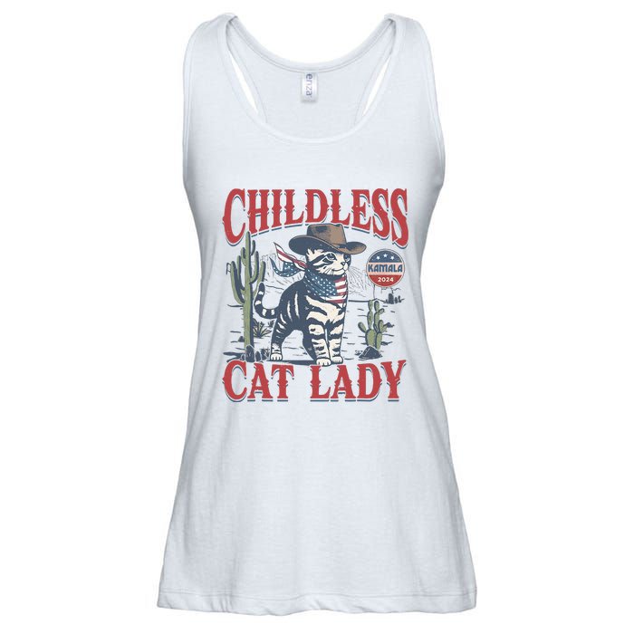 Cowboy Cat Childless Cat Lady For Kamala Election Voting Ladies Essential Flowy Tank