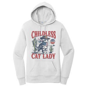 Cowboy Cat Childless Cat Lady For Kamala Election Voting Women's Pullover Hoodie