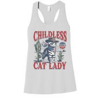 Cowboy Cat Childless Cat Lady For Kamala Election Voting Women's Racerback Tank