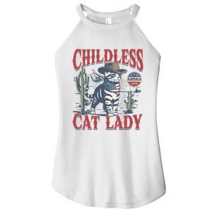 Cowboy Cat Childless Cat Lady For Kamala Election Voting Women's Perfect Tri Rocker Tank