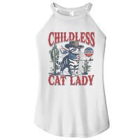 Cowboy Cat Childless Cat Lady For Kamala Election Voting Women's Perfect Tri Rocker Tank