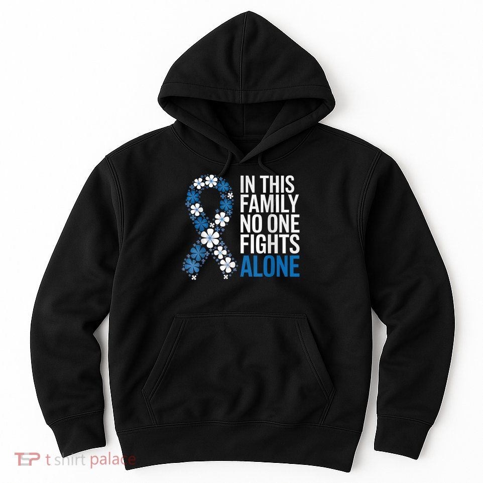 Colorectal Cancer Colon Cancer Blue Ribbon Family Support Hoodie