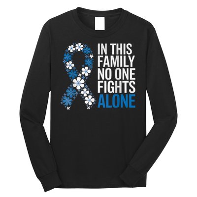 Colorectal Cancer Colon Cancer Blue Ribbon Family Support Long Sleeve Shirt