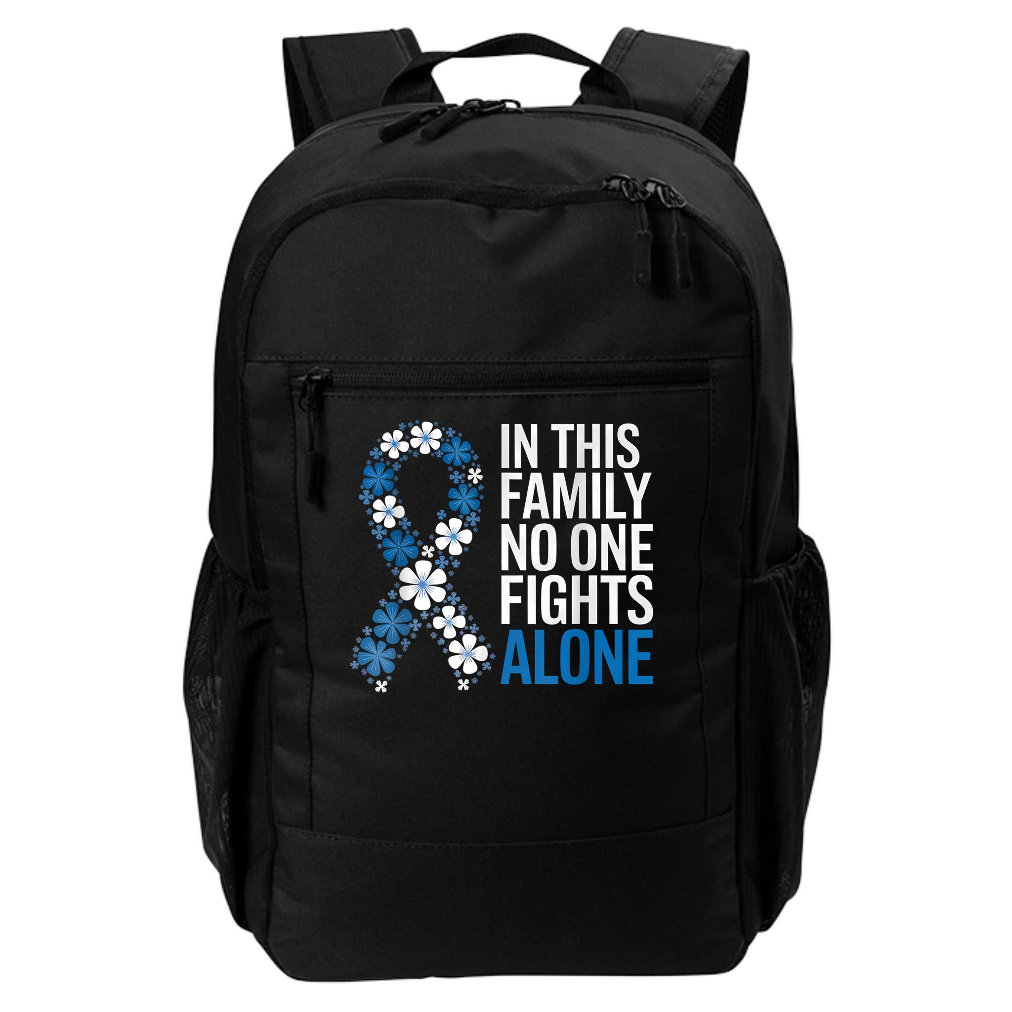 Colorectal Cancer Colon Cancer Blue Ribbon Family Support Backpack