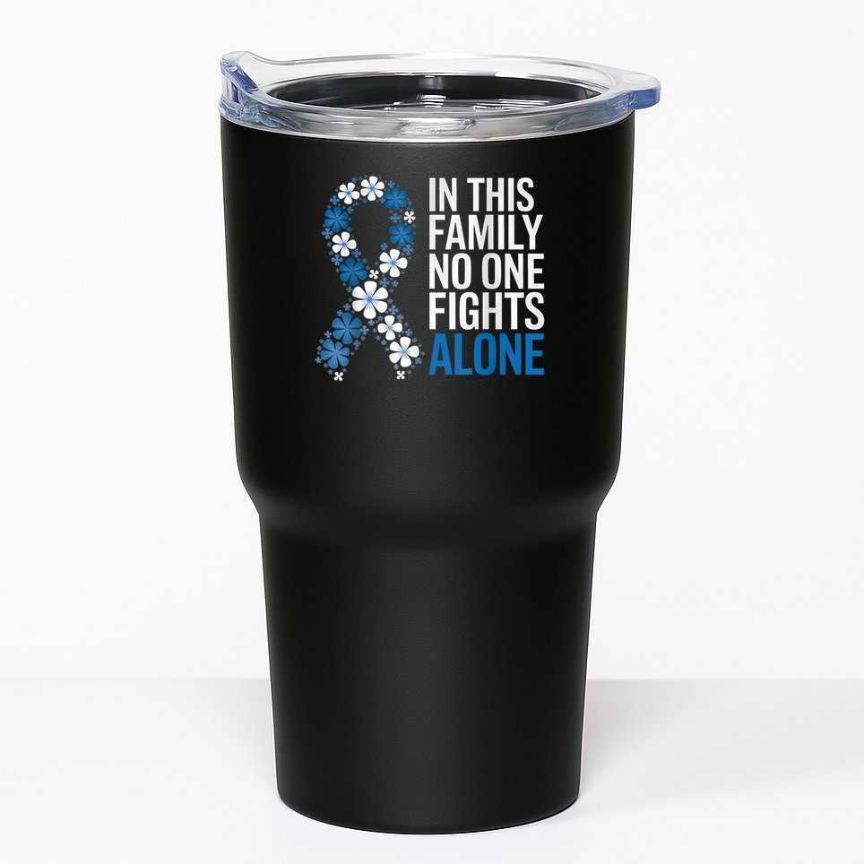 Colorectal Cancer Colon Cancer Blue Ribbon Family Support Tumbler