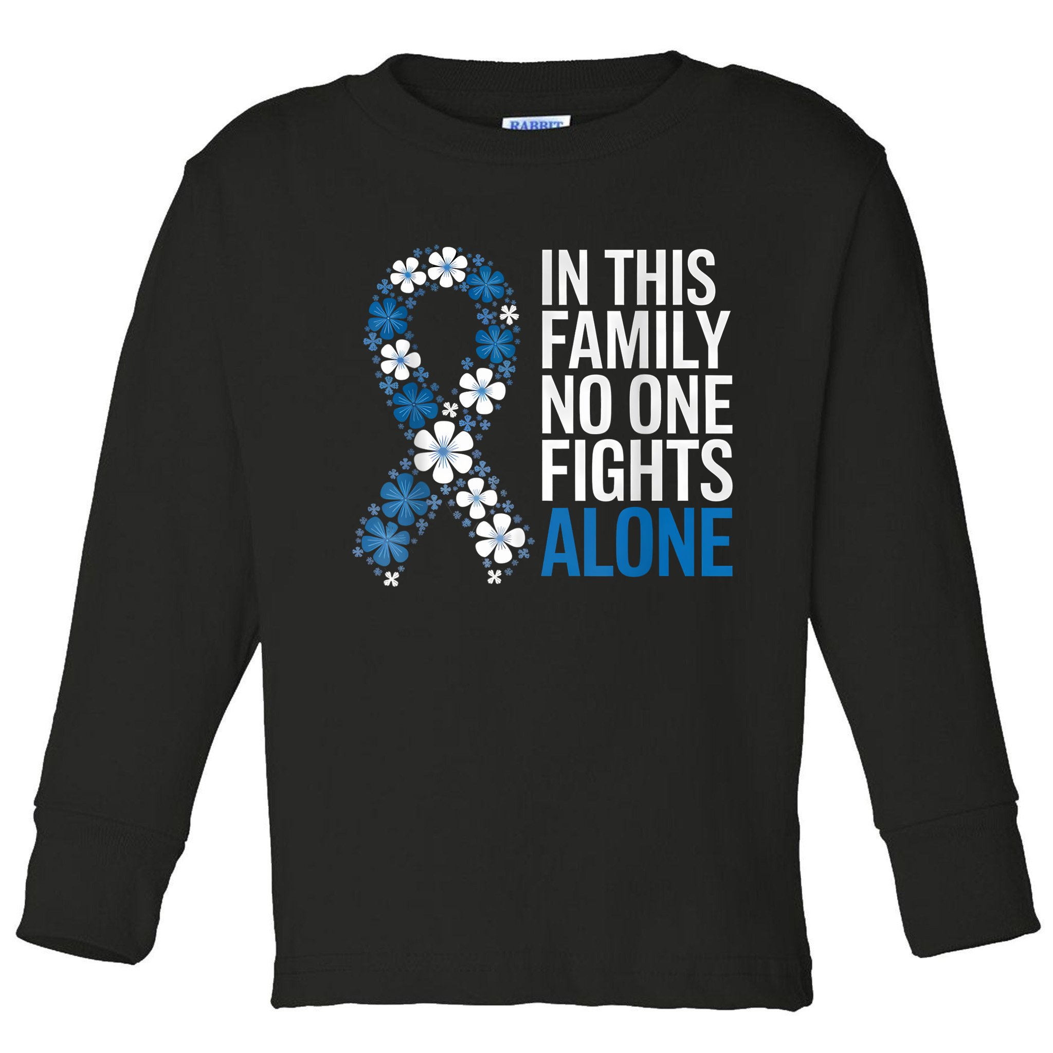 Colorectal Cancer Colon Cancer Blue Ribbon Family Support Toddler Long Sleeve Shirt