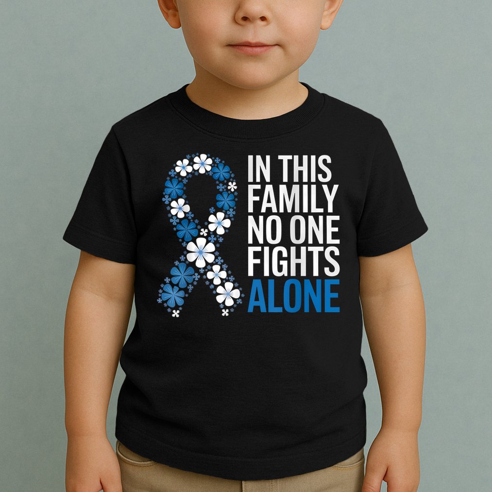 Colorectal Cancer Colon Cancer Blue Ribbon Family Support Toddler T-Shirt