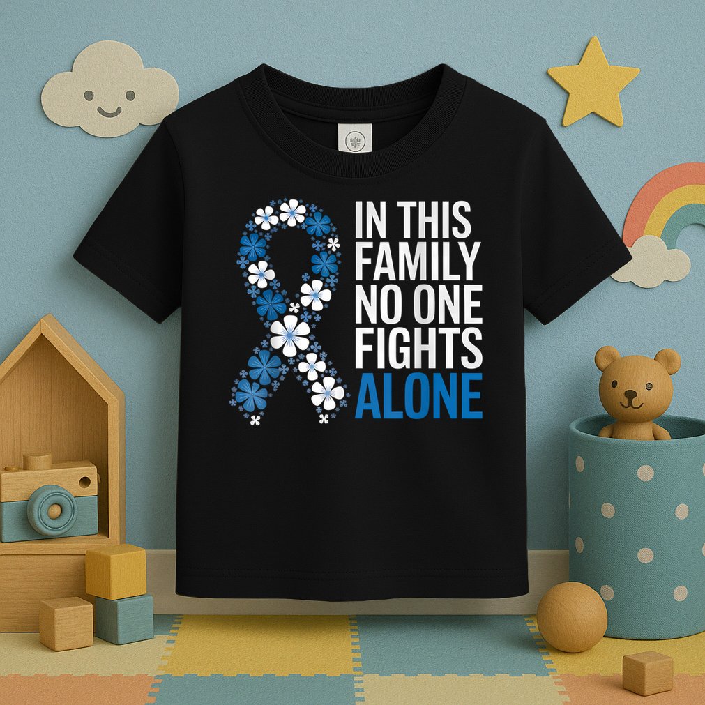 Colorectal Cancer Colon Cancer Blue Ribbon Family Support Toddler T-Shirt