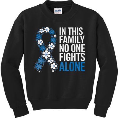 Colorectal Cancer Colon Cancer Blue Ribbon Family Support Kids Sweatshirt
