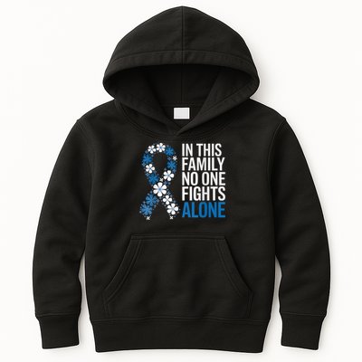 Colorectal Cancer Colon Cancer Blue Ribbon Family Support Kids Hoodie