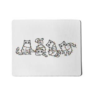 Cute Christmas Cats Christmas Lights Mousepad