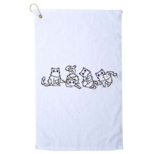 Cute Christmas Cats Christmas Lights Platinum Collection Golf Towel