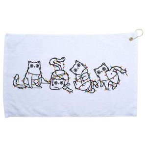 Cute Christmas Cats Christmas Lights Grommeted Golf Towel