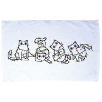 Cute Christmas Cats Christmas Lights Microfiber Hand Towel