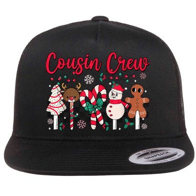 Cousin Crew Christmas Squad Family Matching Cousin Club Kid Flat Bill Trucker Hat