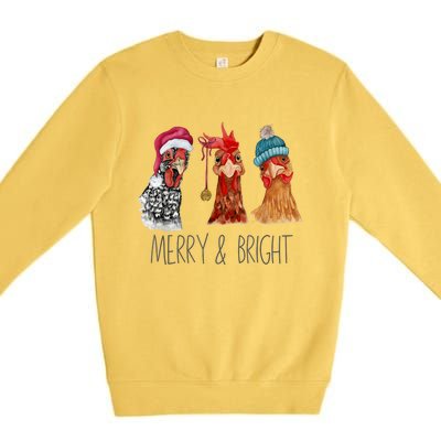 Cute Chickens Christmas Christmas Farm Animal Funny Holiday Premium Crewneck Sweatshirt