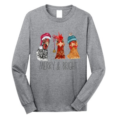 Cute Chickens Christmas Christmas Farm Animal Funny Holiday Long Sleeve Shirt