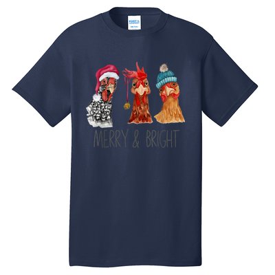 Cute Chickens Christmas Christmas Farm Animal Funny Holiday Tall T-Shirt